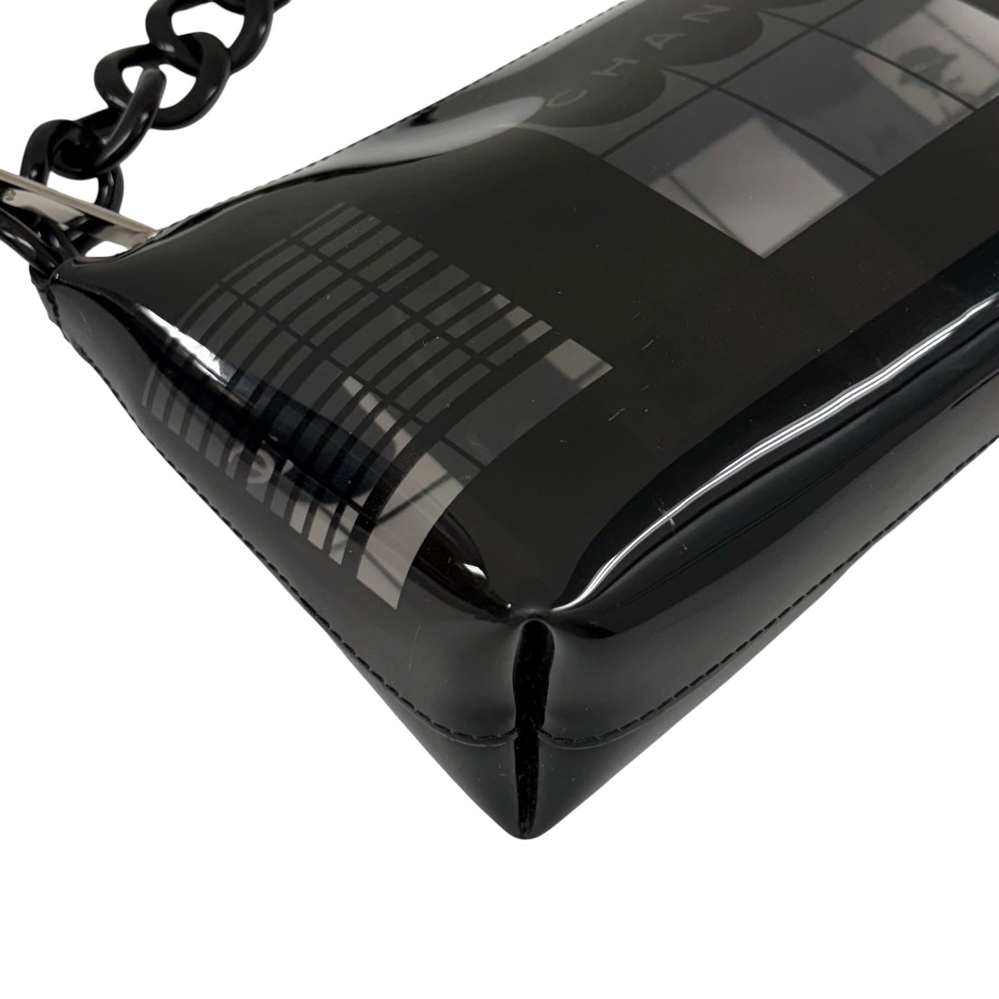 Chanel Vintage 00s Coco Window PVC Vinyl Pochette with Chain Handle 