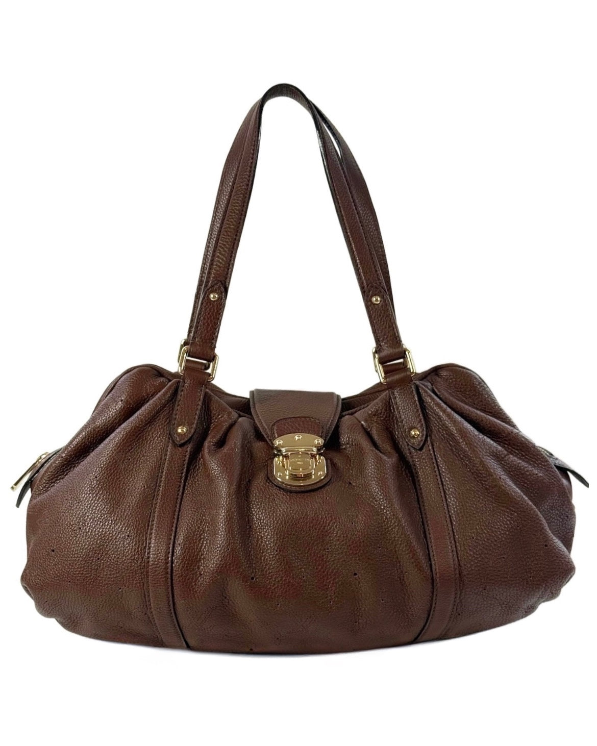 Louis Vuitton 2009 Chocolate Brown Mahina Monogram Leather Lunar GM Large Shoulder Bag