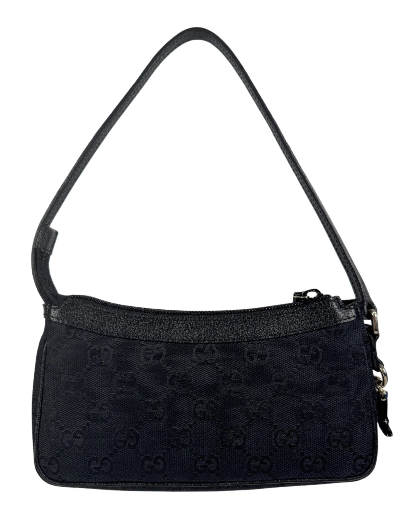 Gucci Vintage Black GG Monogram Mini Charmy Shoulder Pochette Bag 