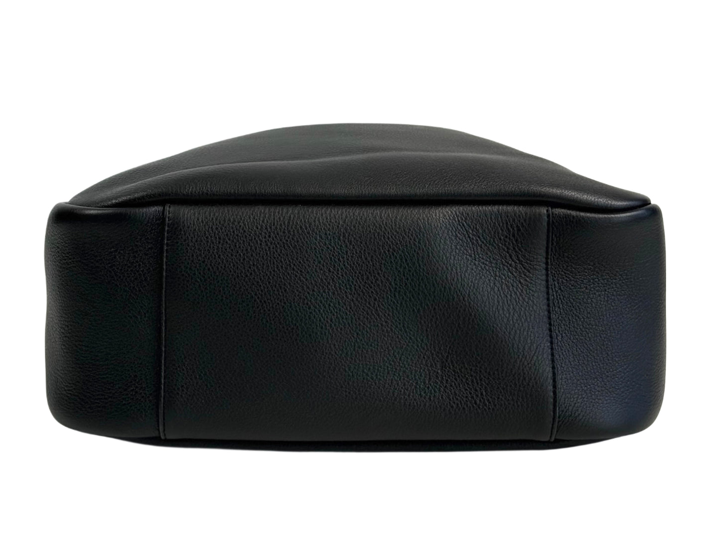 YSL / Yves Saint Laurent Le 5 à 7 Supple Large Black Grained Leather Hobo Shoulder Bag
