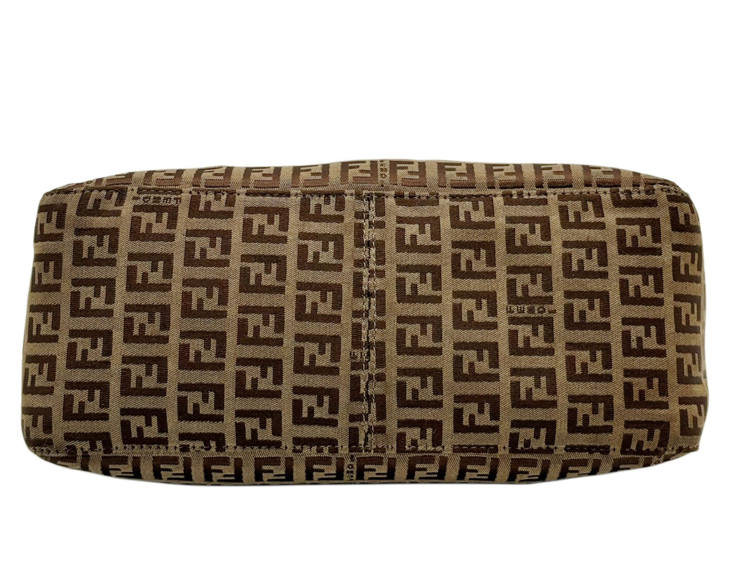 Fendi Vintage Light Brown Zucca Zucchino Monogram Medium Shoulder Pochette Bag