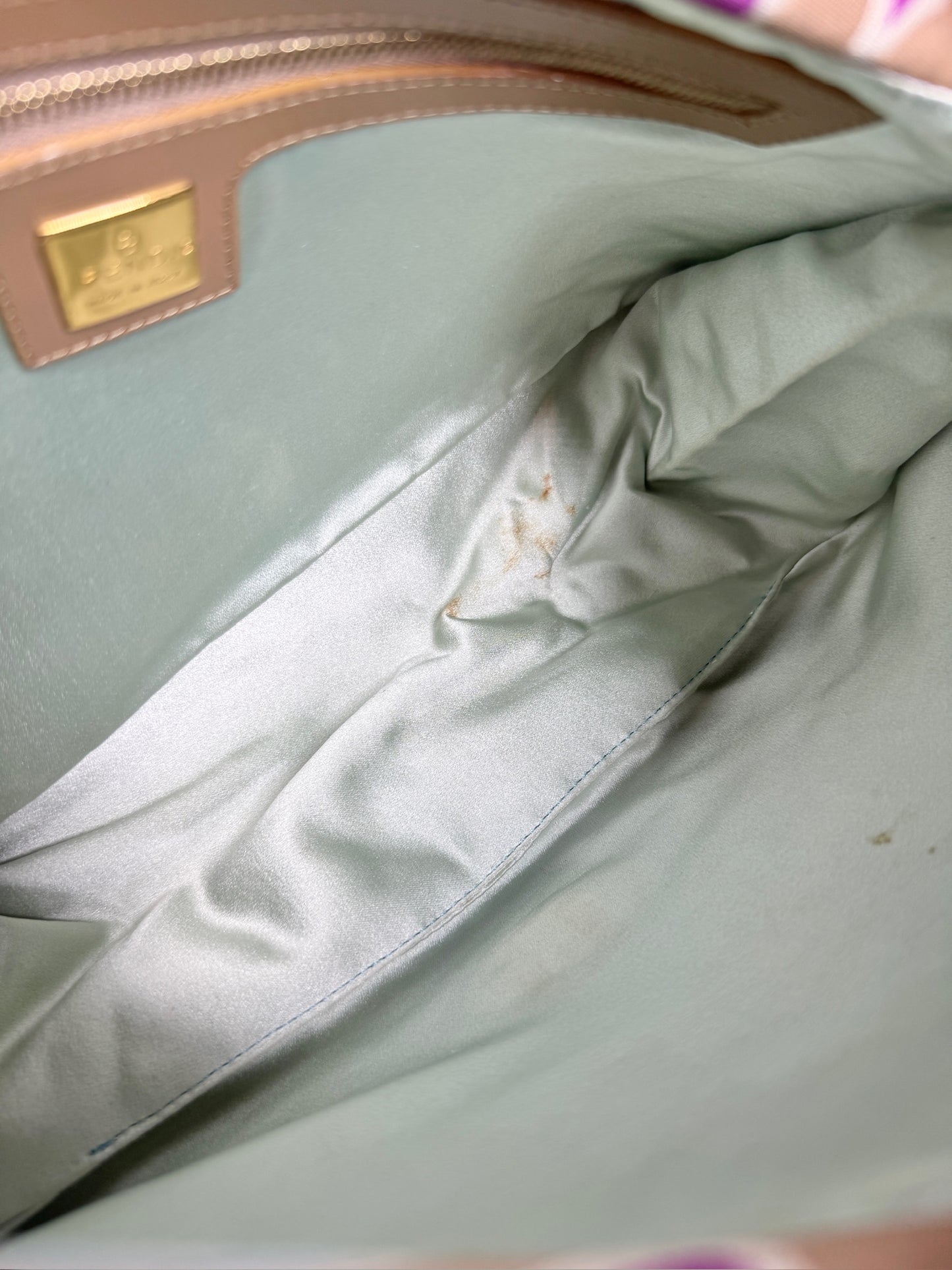 Fendi Vintage Psychedelic Swirl Purple Blue Beige Marble Mamma Baguette Shoulder Bag