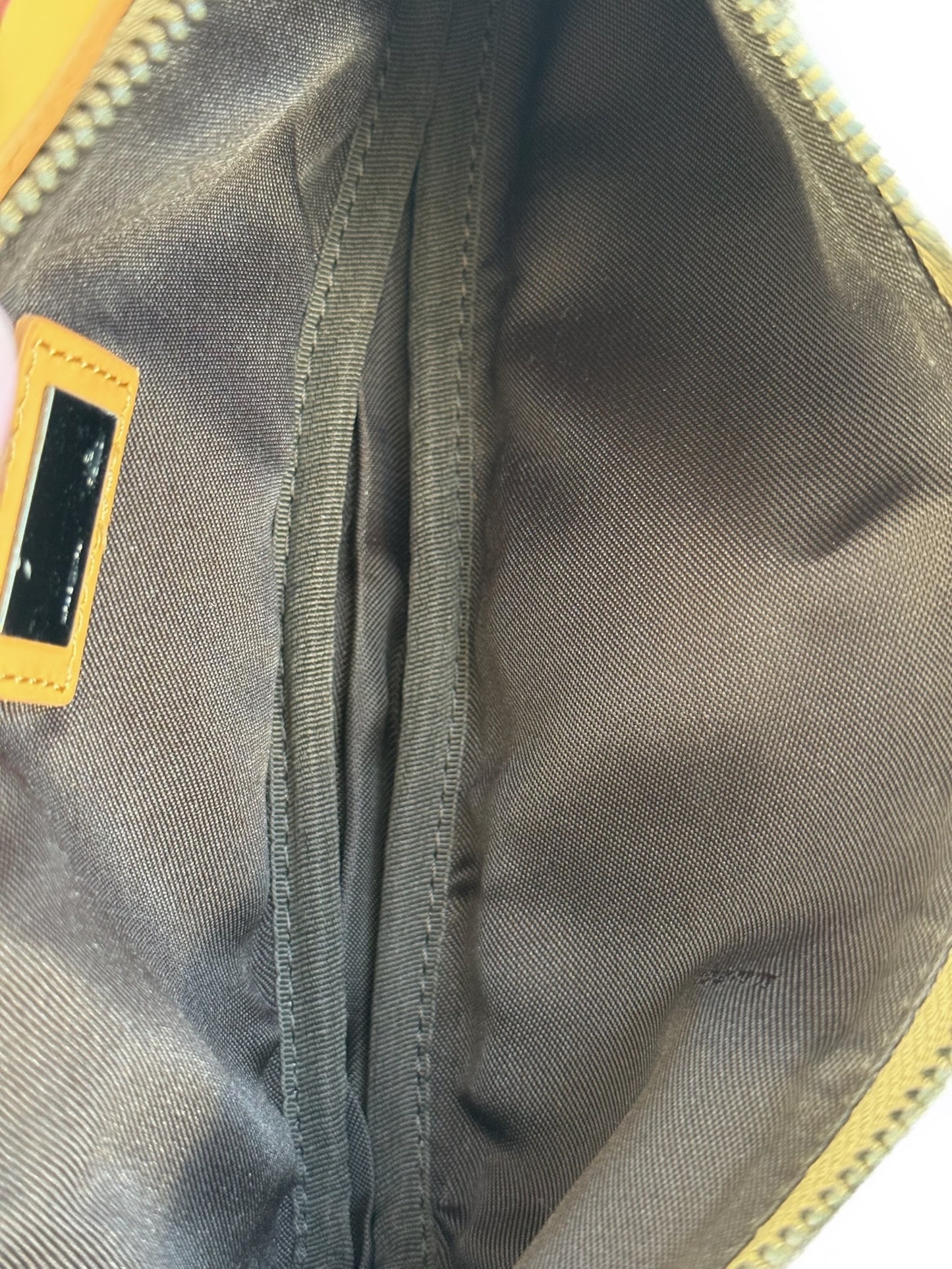 Fendi Vintage Light Brown Zucca Zucchino Monogram Small Shoulder Half Moon Pochette Bag