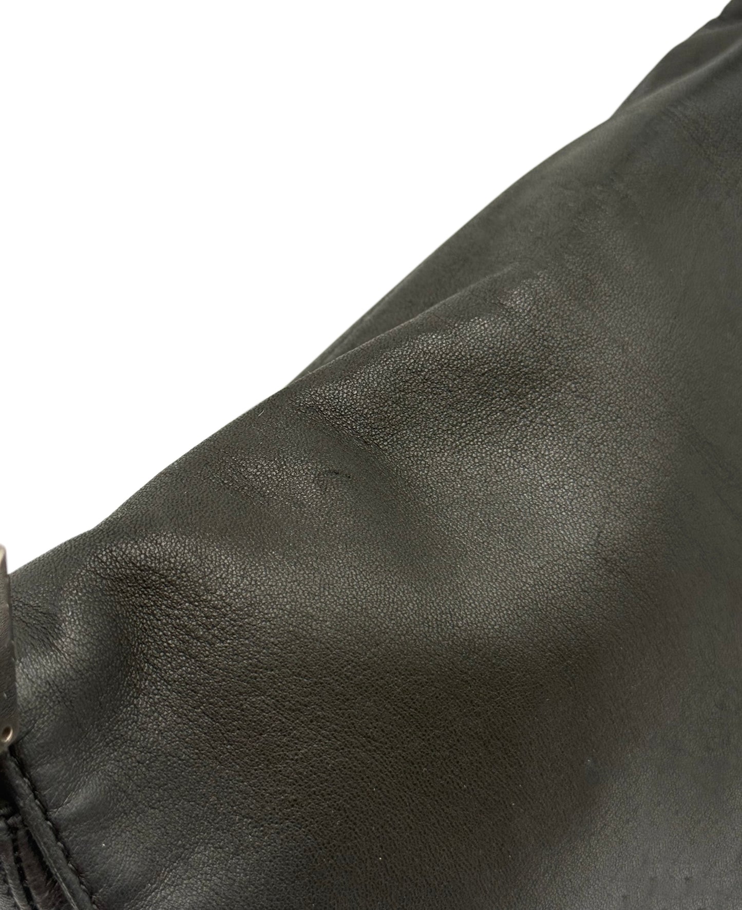 Fendi Vintage Black Lambskin Leather Mamma Baguette Shoulder Bag