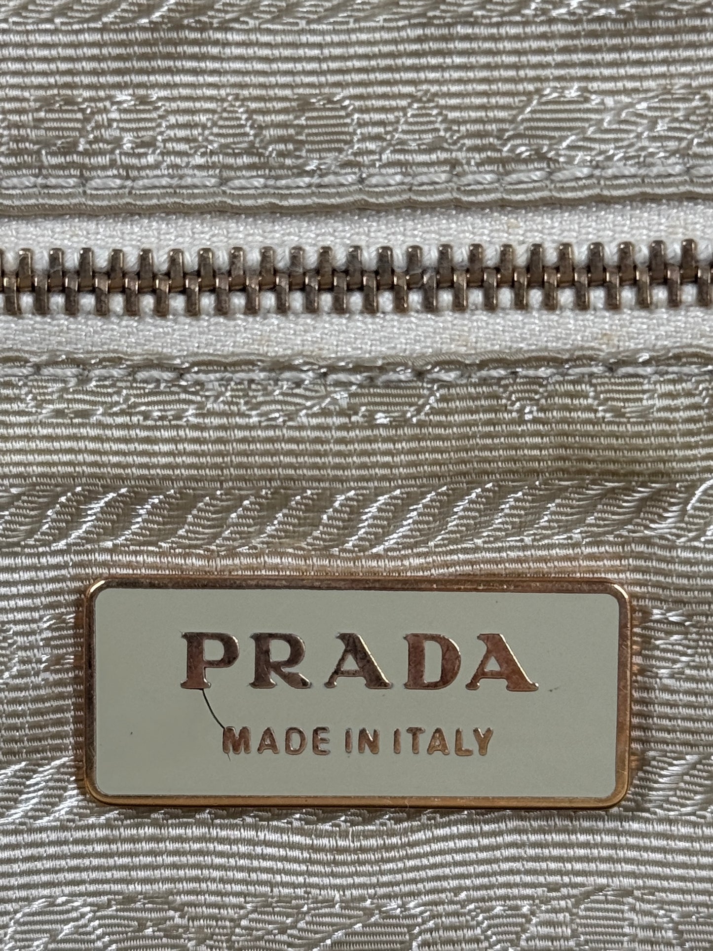 Prada Vintage Ivory Nylon Shoulder Bag