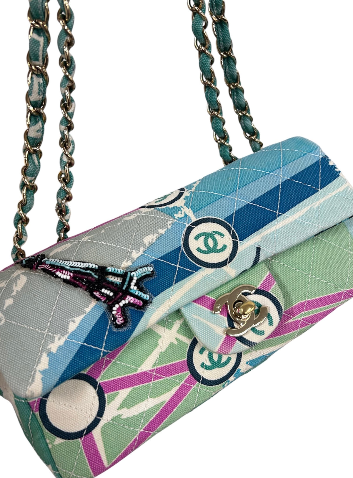 Chanel Vintage 2005 Cruise Collection Eiffel Tower East West Flap Bag