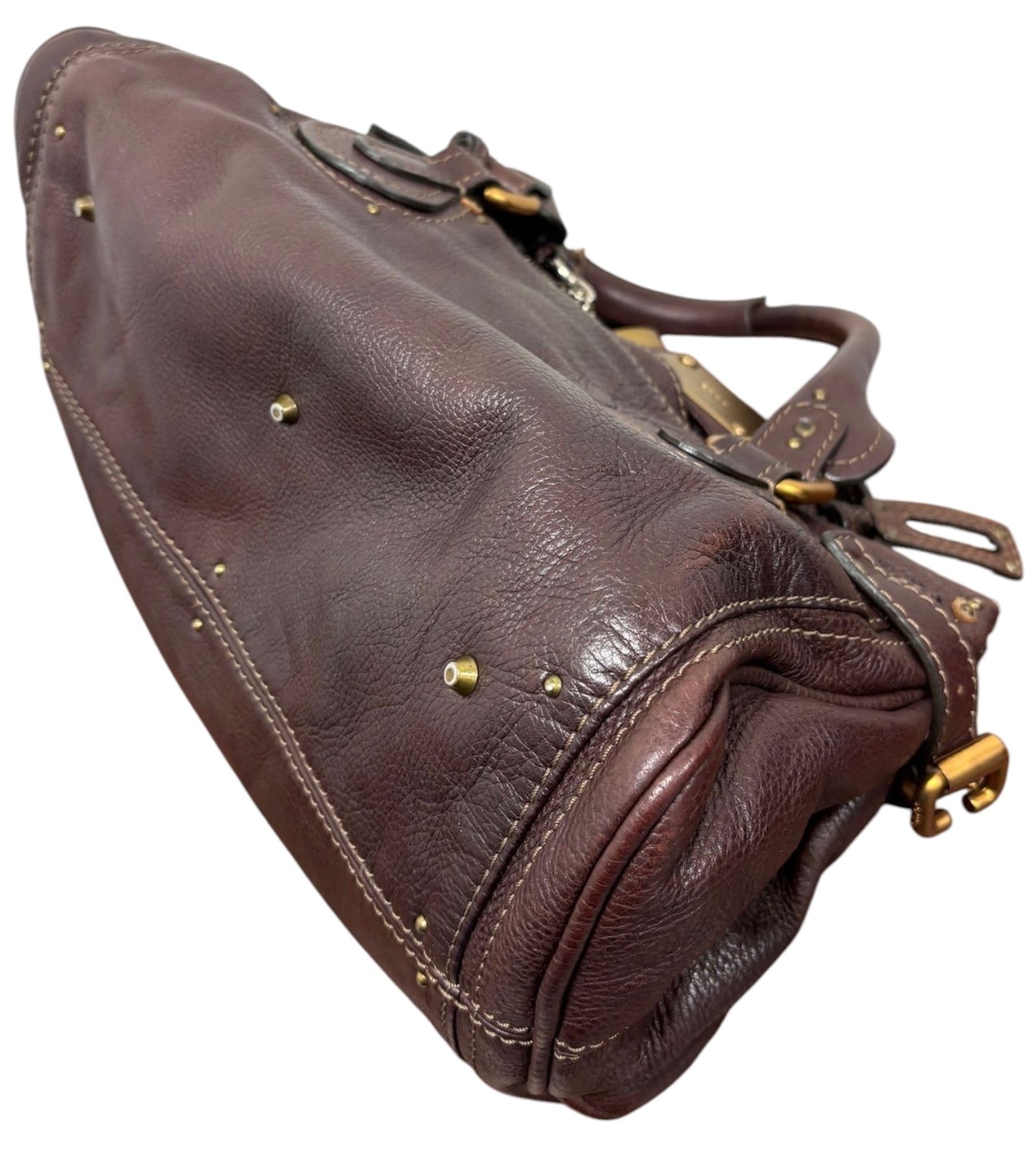 Chloe Vintage Chocolate Brown Calfskin Medium Paddington Shoulder Bag