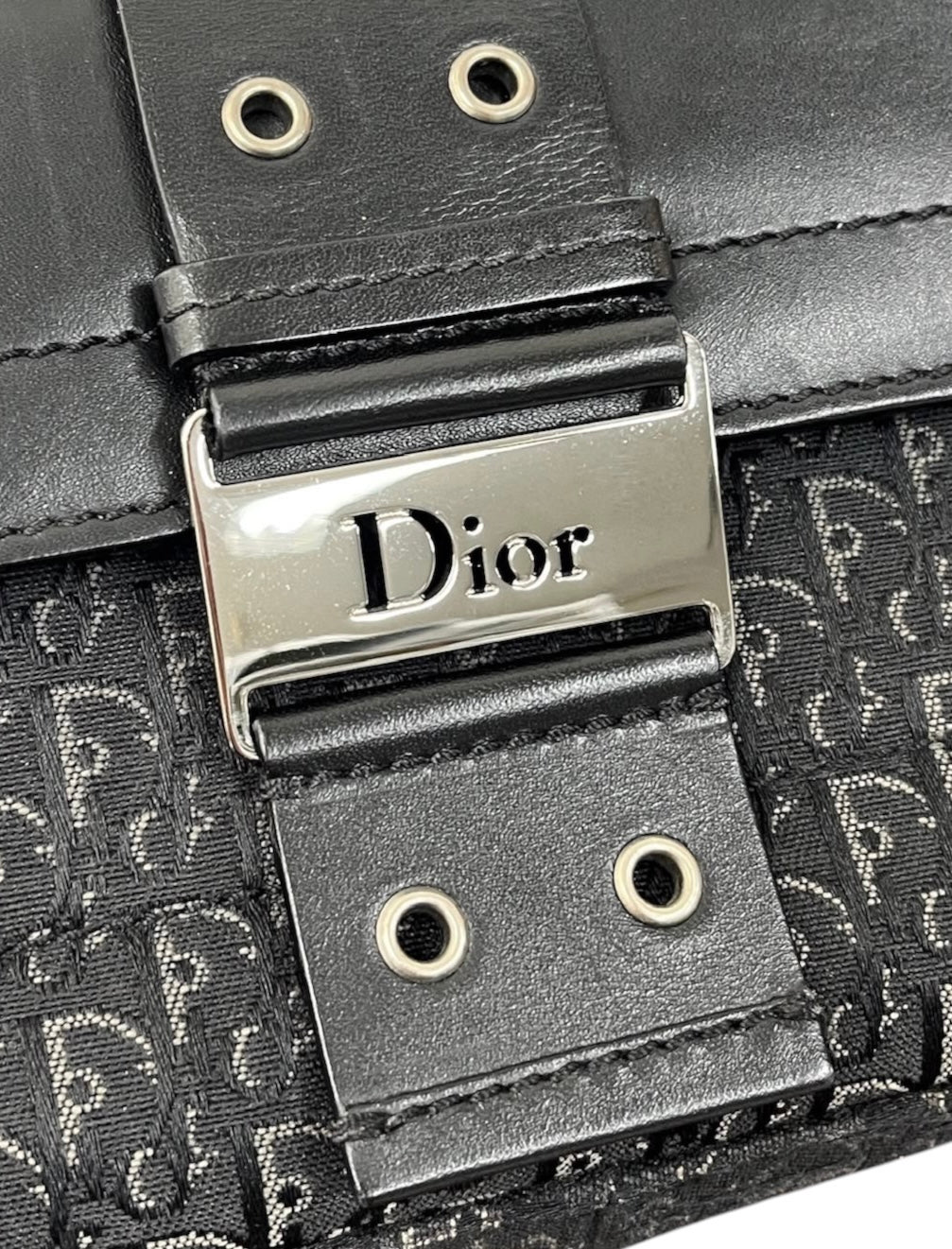 Dior Vintage 2003 Black Diorissimo Monogram Small Street Chic Columbus Shoulder Pochette Bag