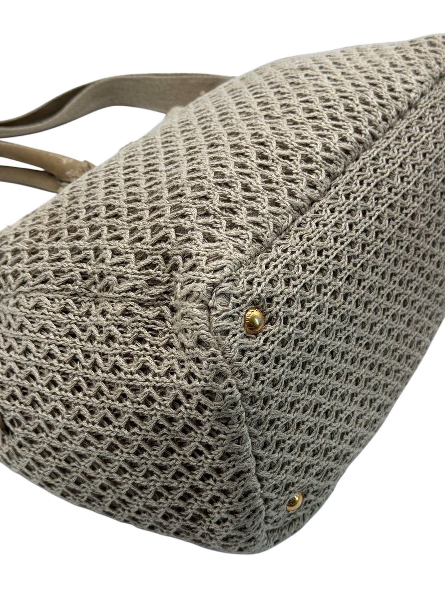 Prada Vintage Beige Taupe Raffia XL Two-Way Beach Tote