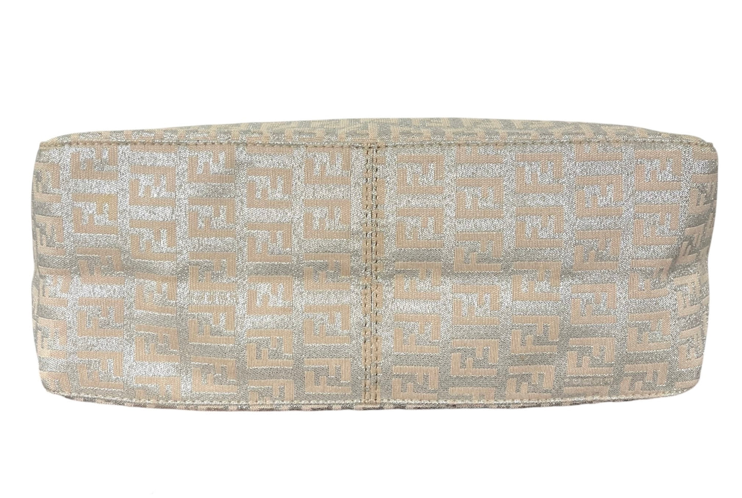 Fendi Vintage Pink Iridescent Metallic Zucchino Zucca Monogram Medium Shoulder Pochette Bag