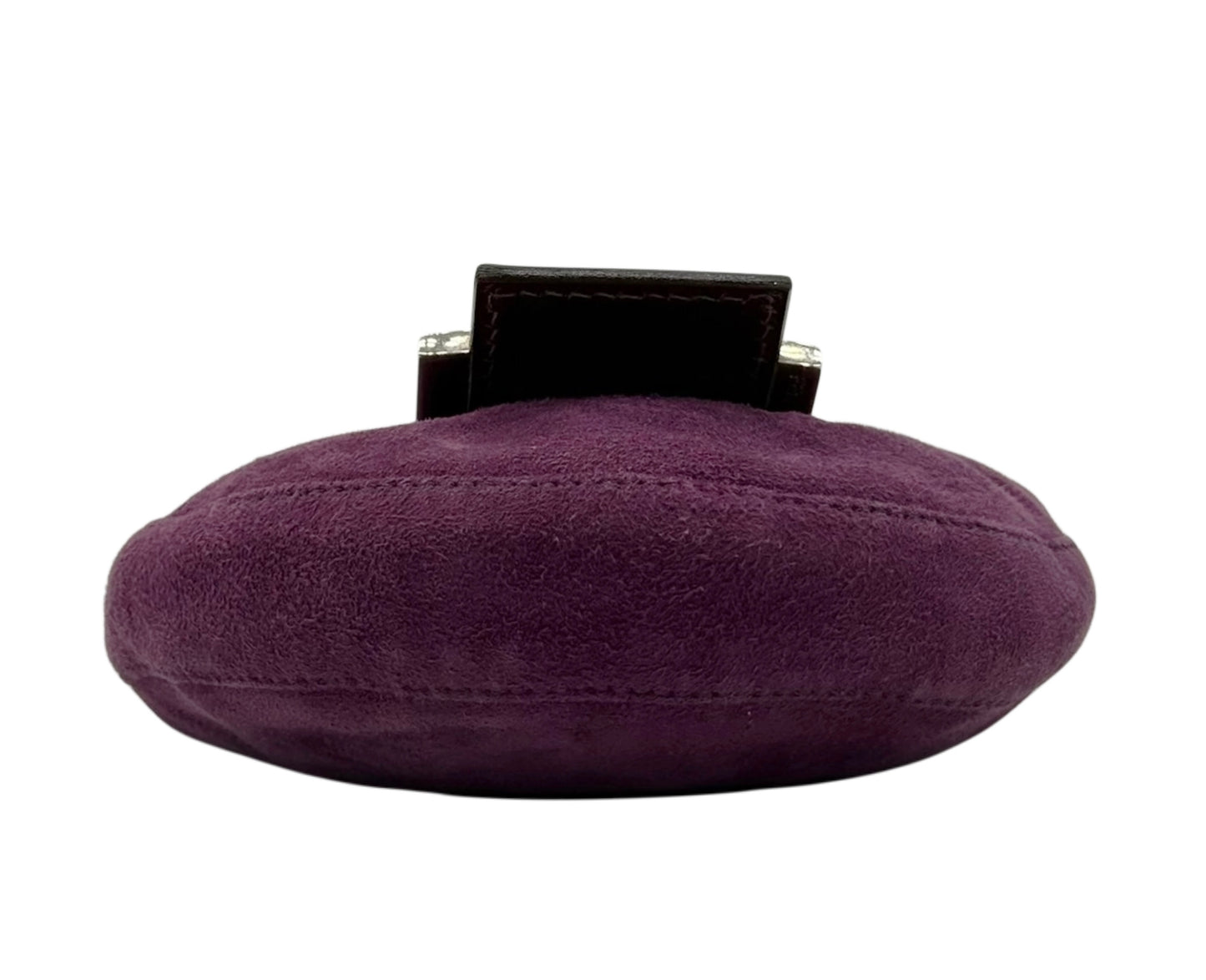Fendi Vintage Purple Suede Pink Quartz Logo Mini Croissant Baguette Bag