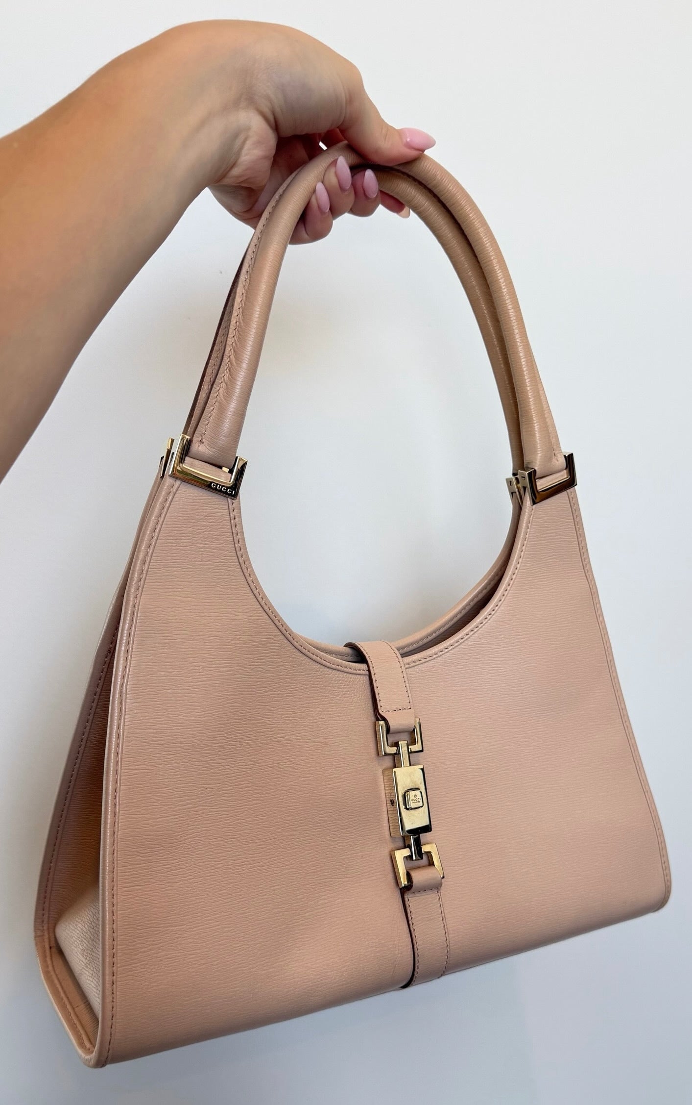 Gucci Vintage Baby Pink Bardot Medium Jackie Shoulder Bag