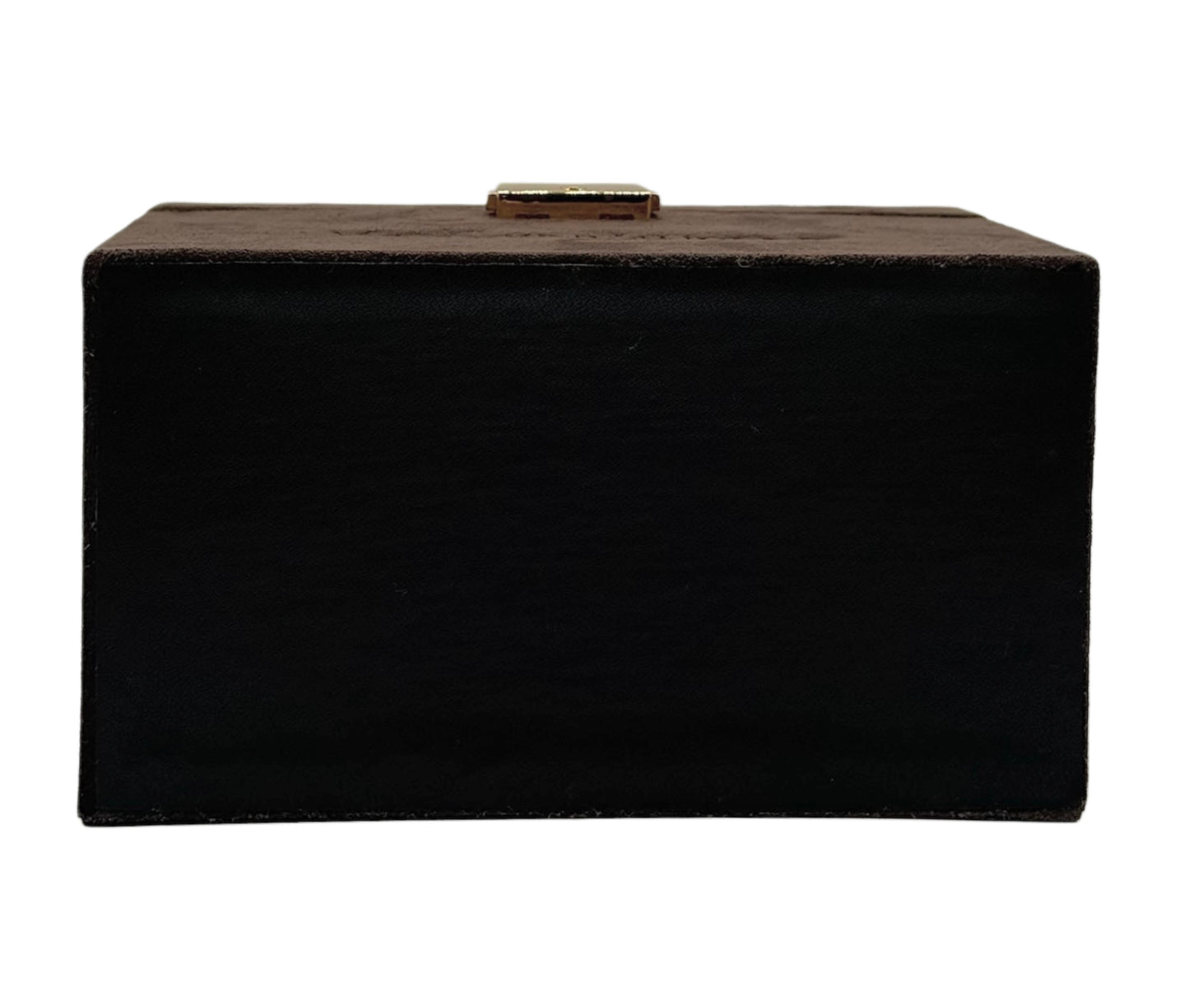 YSL / Yves Saint Laurent Vintage Brown Suede Mini Trunk Vanity Jewelry Case Box