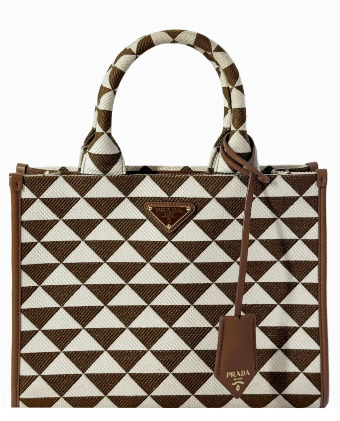 Prada Small Symbole Jacquard 2-Way Tote Bag