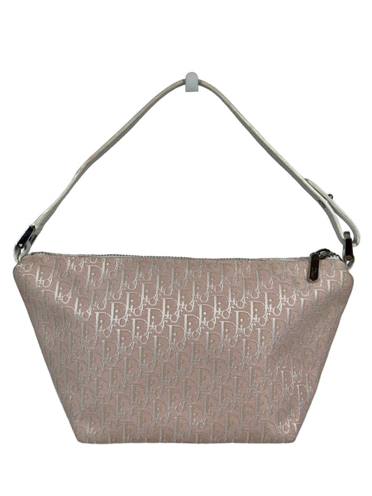 Dior Vintage 2004 Baby Pink Diorissimo Monogram Canvas Top Handle Pochette Bag