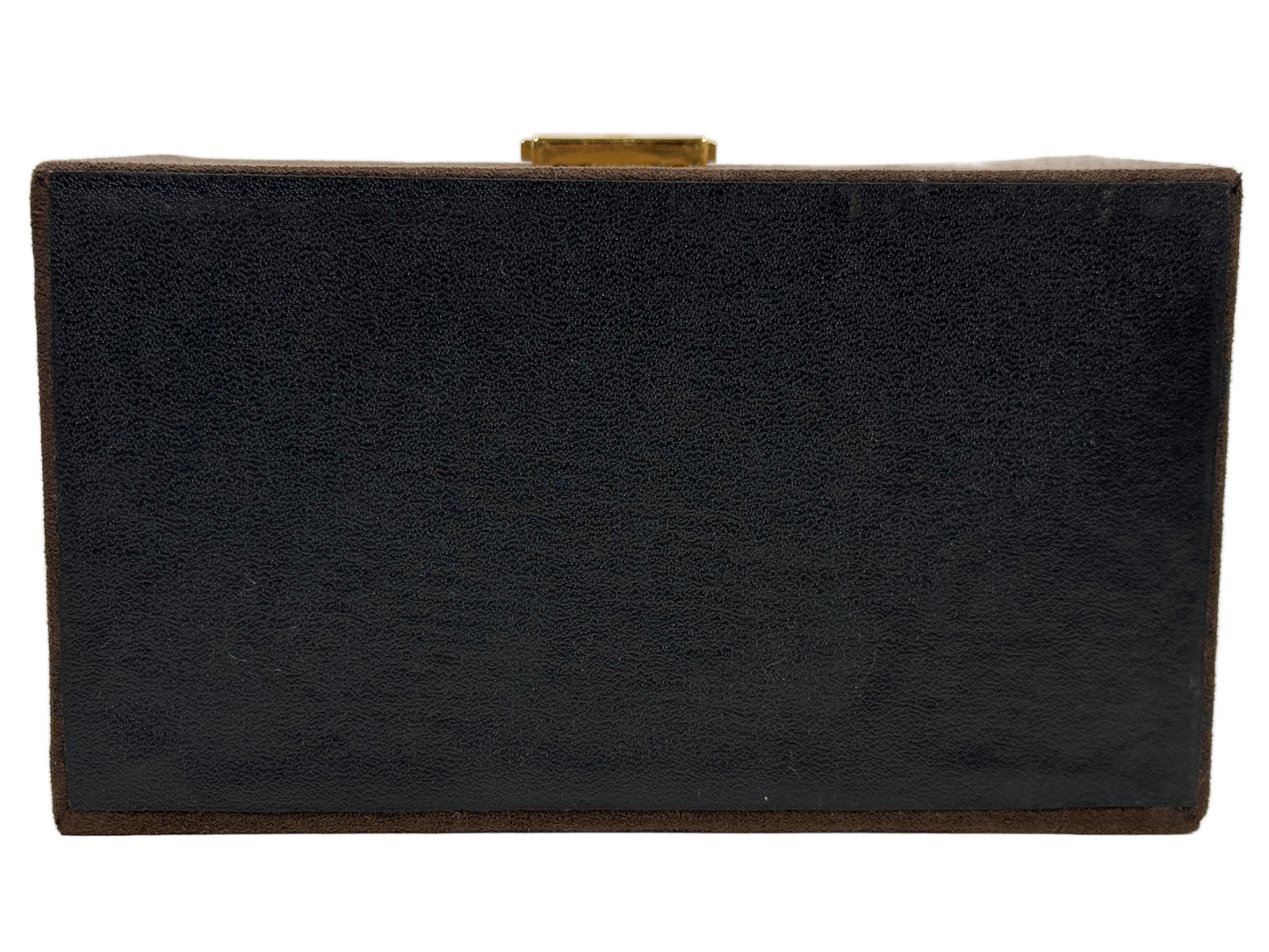 YSL / Yves Saint Laurent Vintage Brown Suede Mini Hard-Sided Trunk Vanity Cosmetic Case Bag