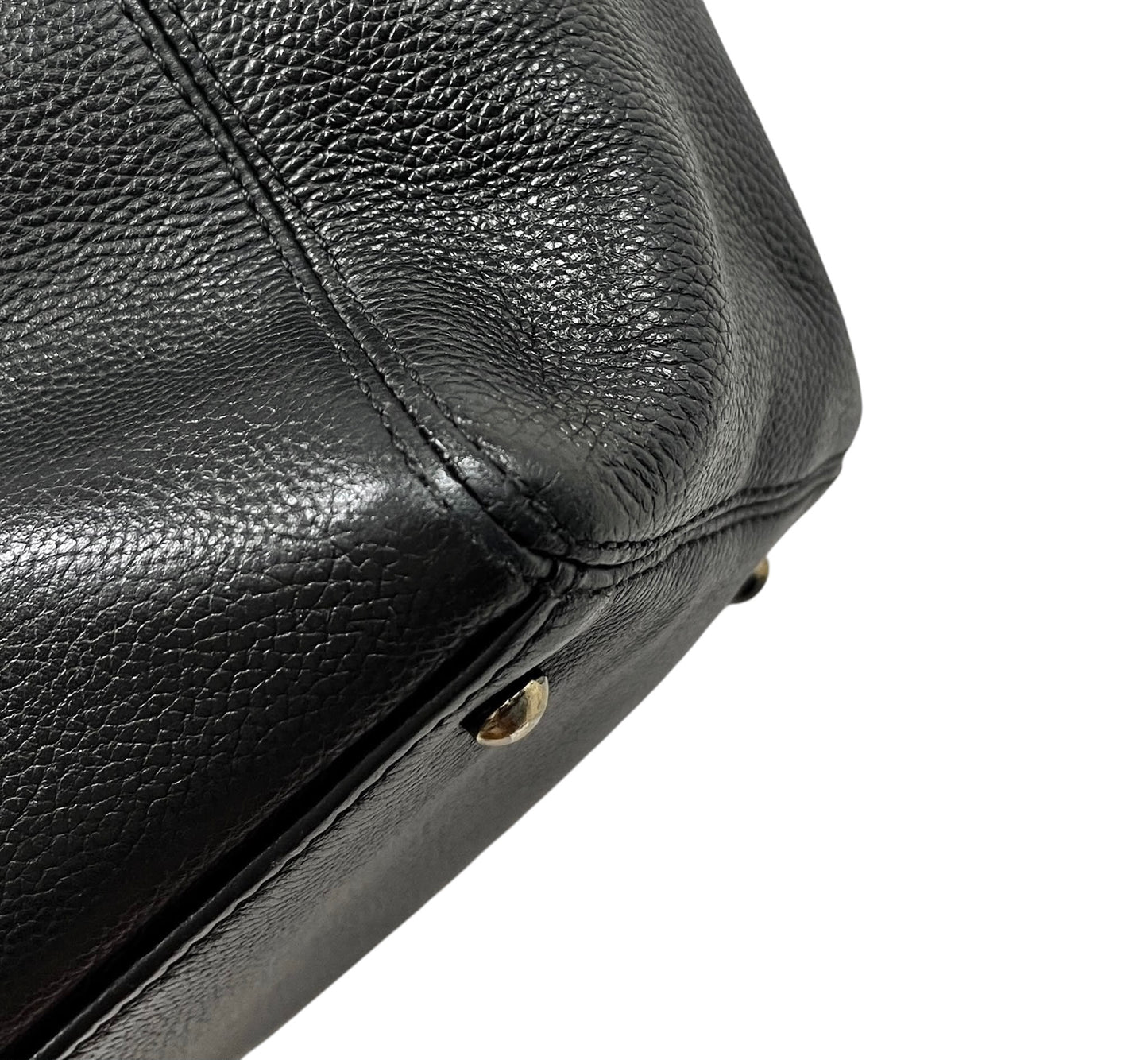 Chanel Vintage 00s Black Deerskin Medium Cerf Executive Shoulder Tote Bag with Ruthenium Hardware
