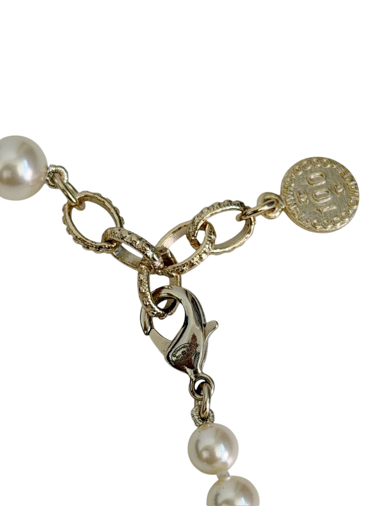 Chanel 2021 Faux Pearl CC Necklace