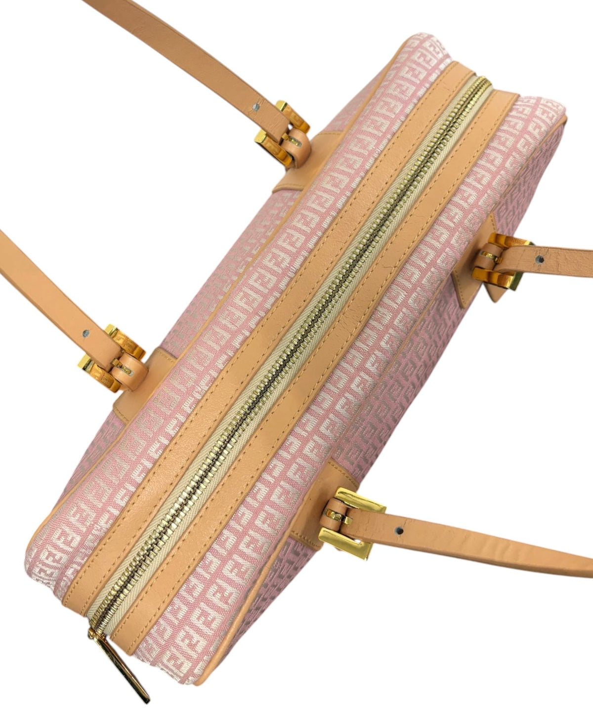 Fendi Vintage Pink Small Zucchino Zucca Monogram East West Bag