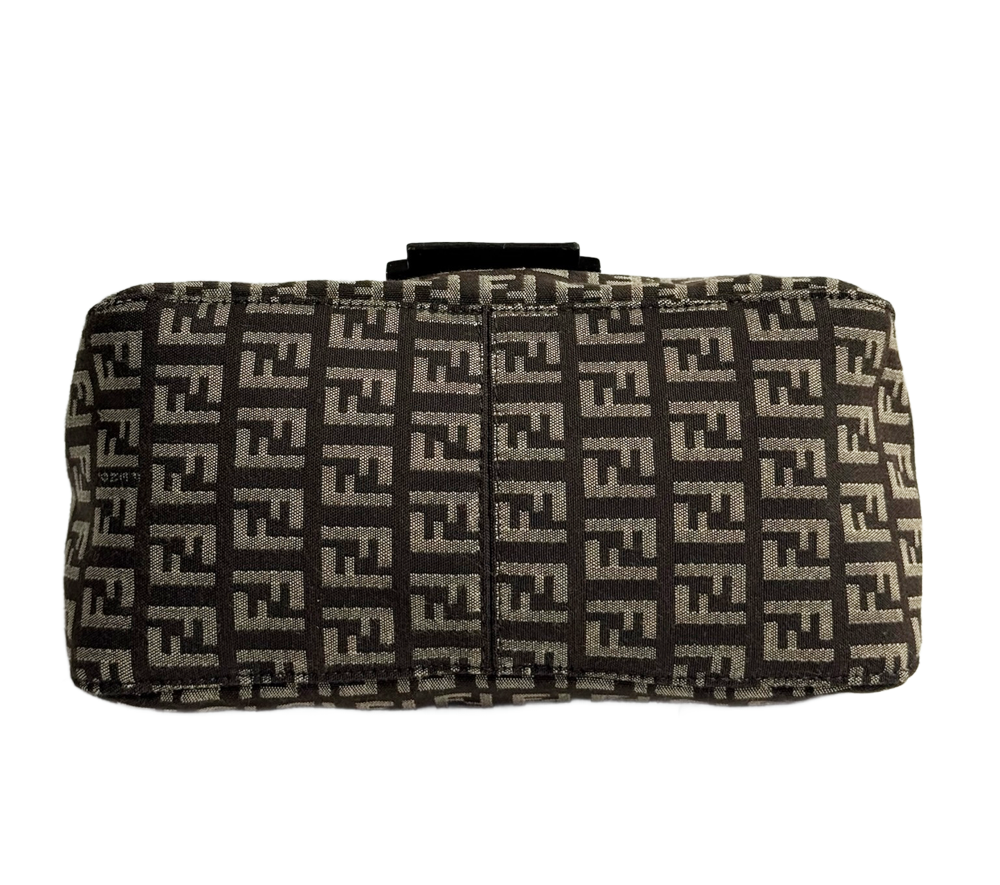 Fendi Vintage Dark Brown Mini Zucchino Zucca Monogram Mini Mamma Baguette Shoulder Bag