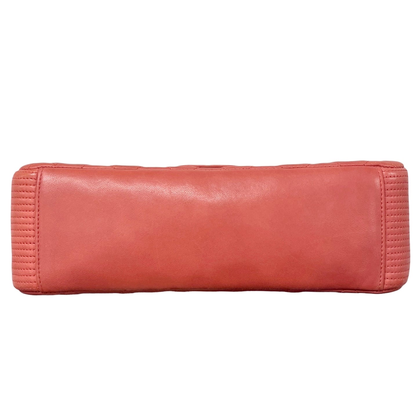 Chanel 2011 Coral Pink/Orange Medium Coco Rider Single Flap Bag with Silver Hardware