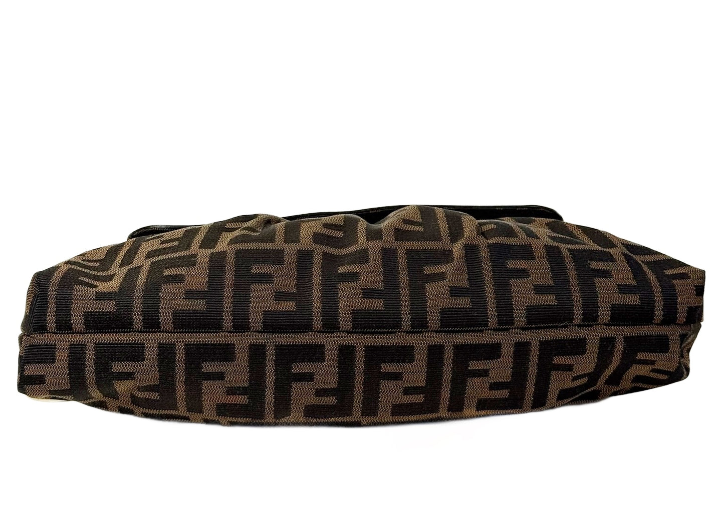 Fendi Vintage Brown Zucca Monogram Canvas Medium Chef Shoulder Bag