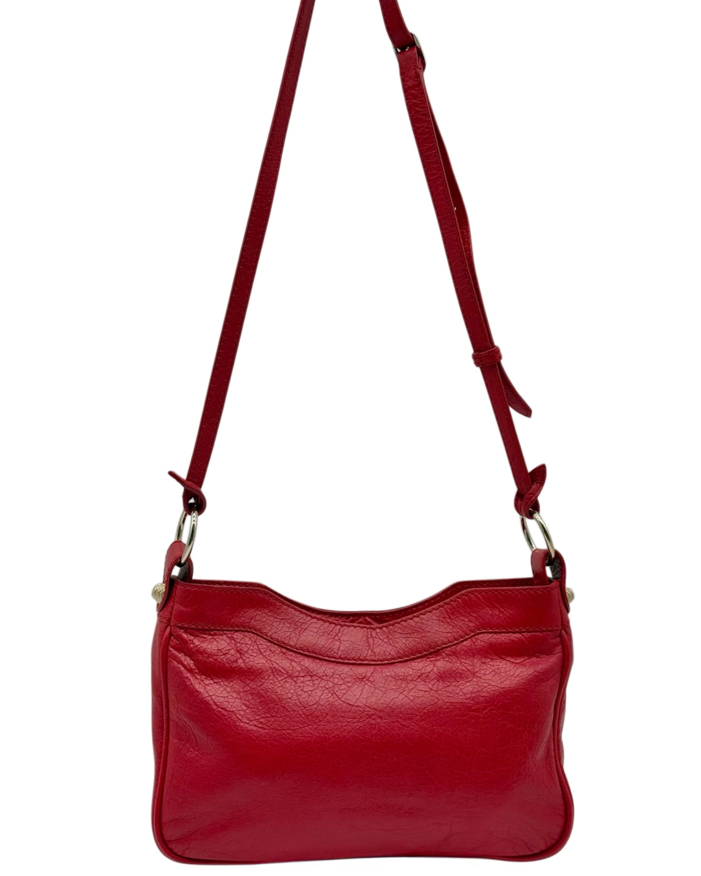 Balenciaga 2013 Red Leather Giant 12 Hip Crossbody Shoulder Bag