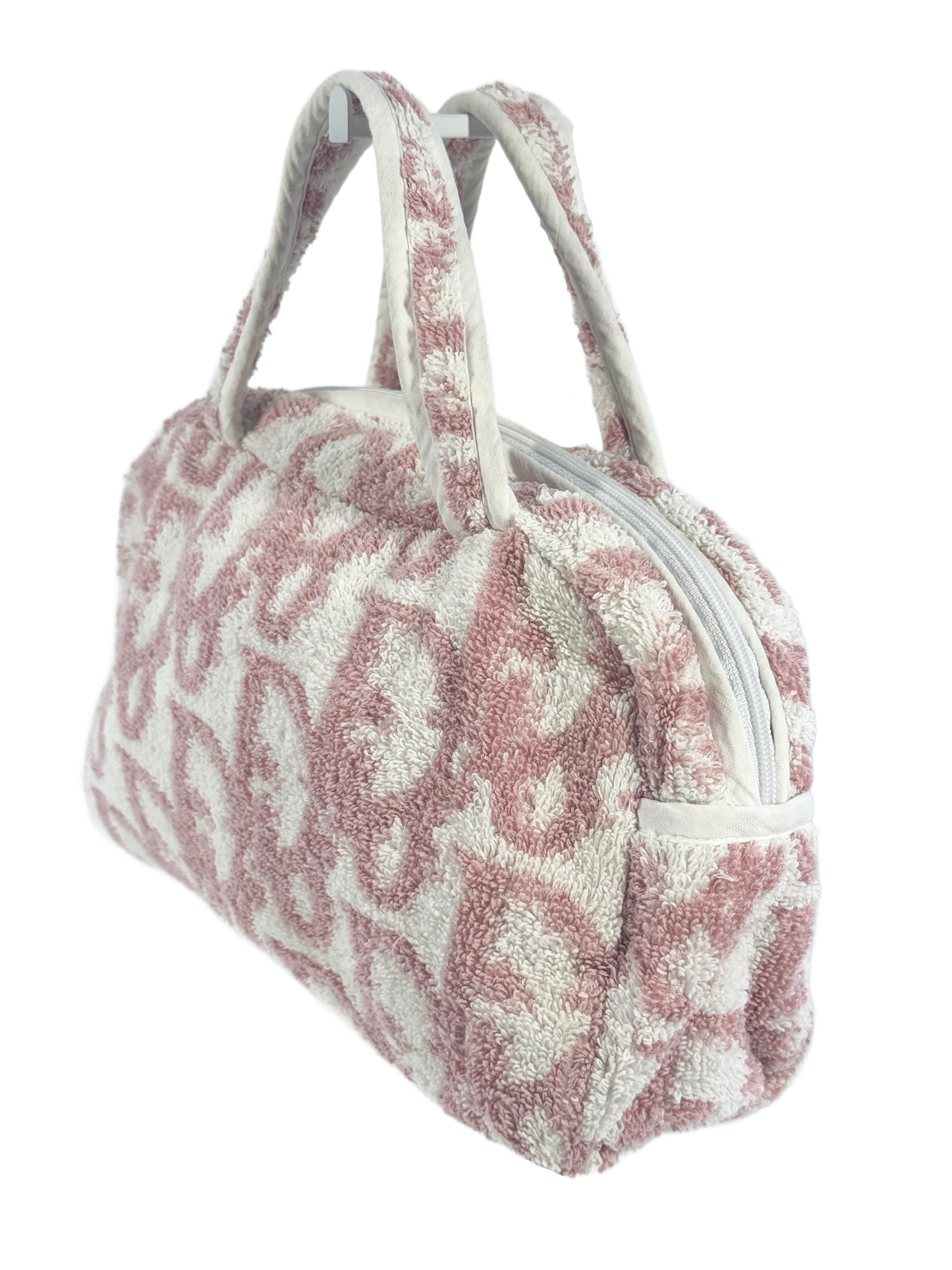 Dior Vintage Pink Monogram Diorissimo Terrycloth Cosmetic Mini Top Handle Bag