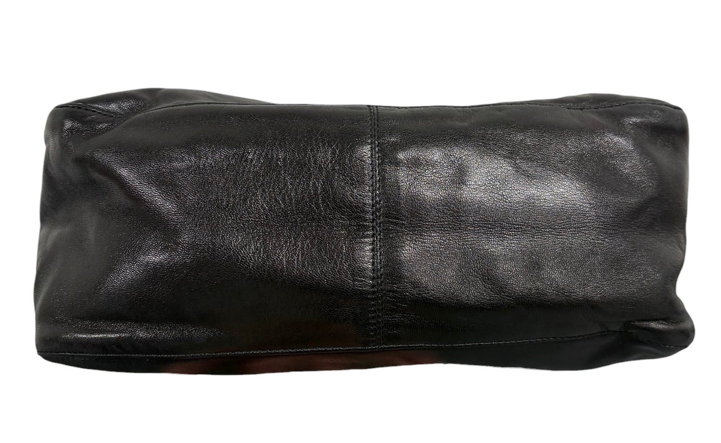 Fendi Vintage Black Lambskin Green Logo Mamma Shoulder Baguette Bag