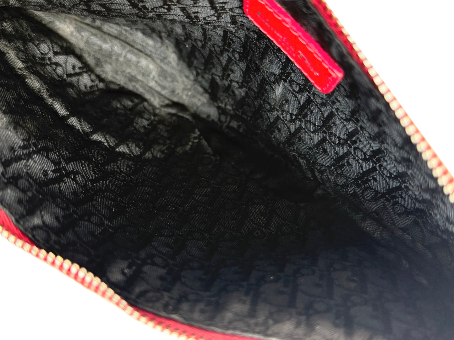 Dior Vintage 2004 White Red & Black Hardcore Piercings Mini Saddle Pochette Bag