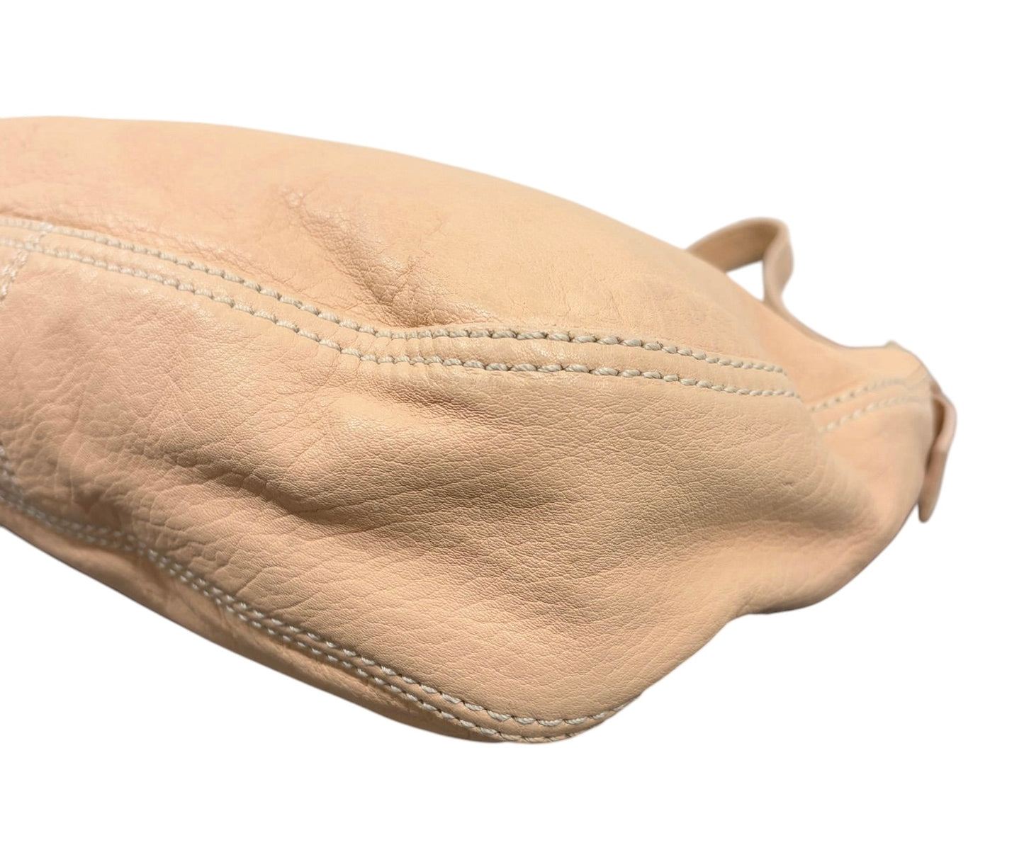 Fendi Vintage Pink Selleria Leather Shoulder Hobo Baguette Bag 