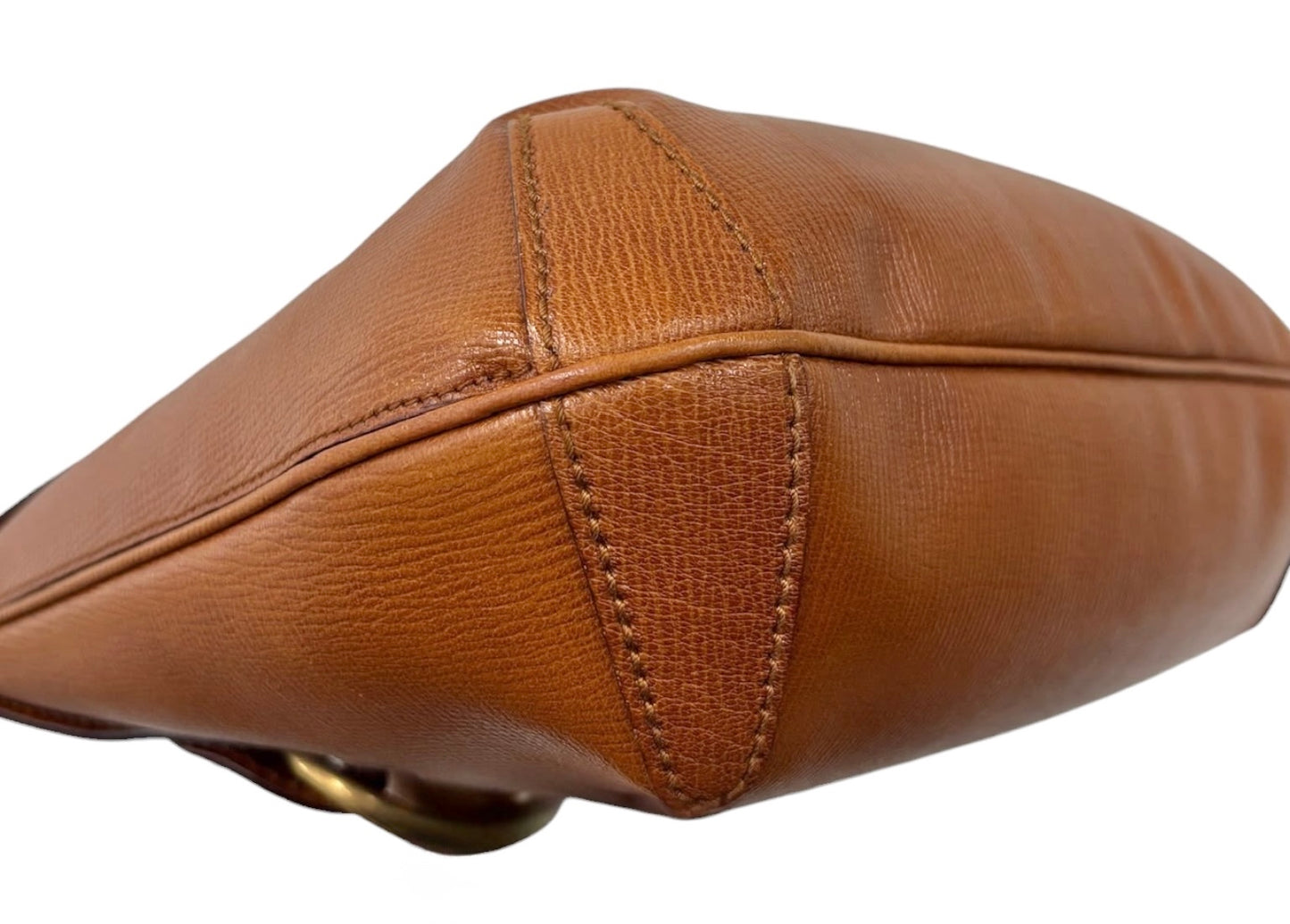 Gucci Vintage Cognac Brown Leather Horsebit Hobo Shoulder Bag
