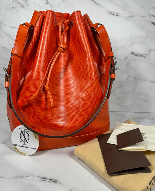 Louis Vuitton Orange Pigment Epi Leather New Model Noé GM Shoulder Bag