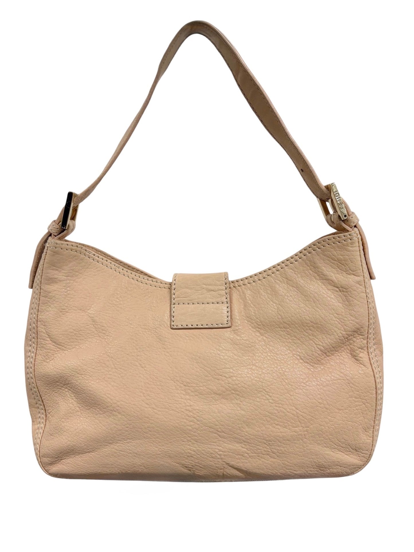 Fendi Vintage Pink Selleria Leather Shoulder Hobo Baguette Bag 