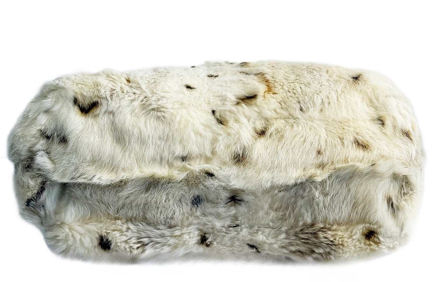Fendi Vintage White Spotted Rabbit Fur Shoulder Tote Bag