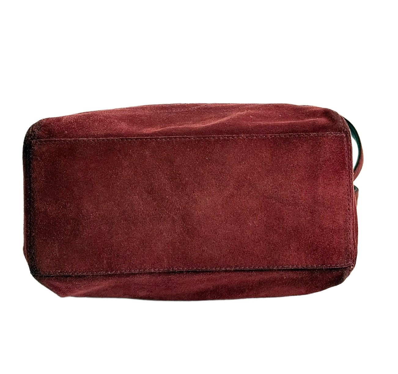 Chanel Vintage Burgundy Suede CC Logo Small Shoulder Tote Bag