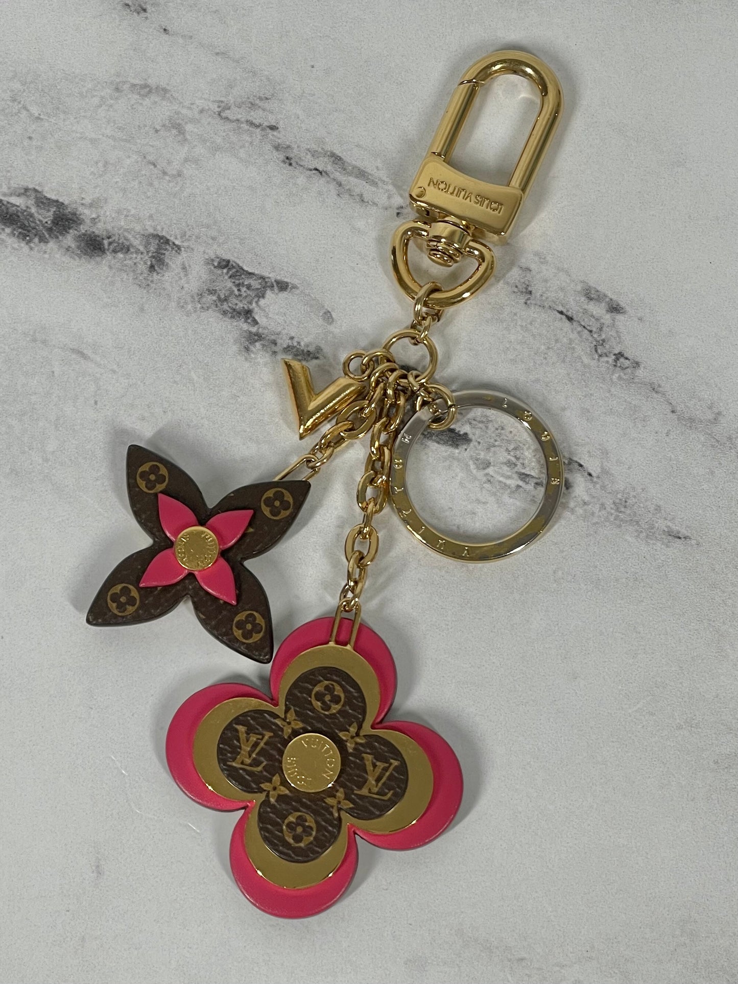 Louis Vuitton Monogram Pink Blooming Flowers Bag Charm & Key Holder