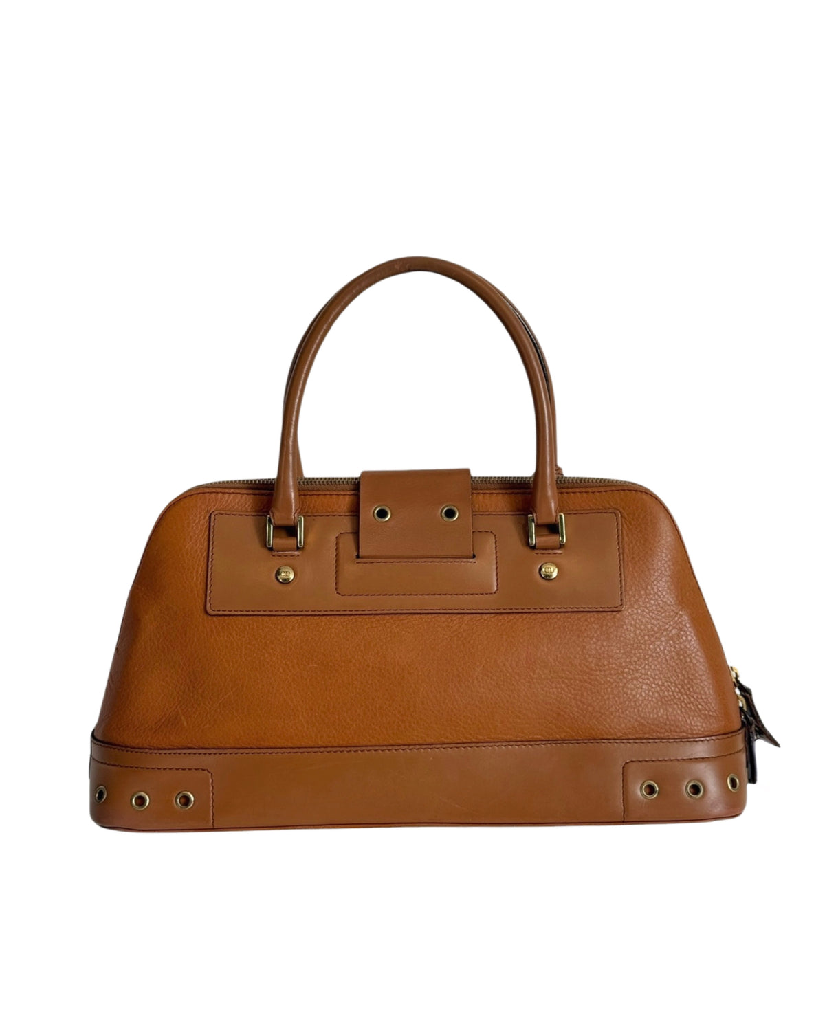 Dior Vintage 2002 Light Brown Grained Calfskin Street Chic Top Handle Bag