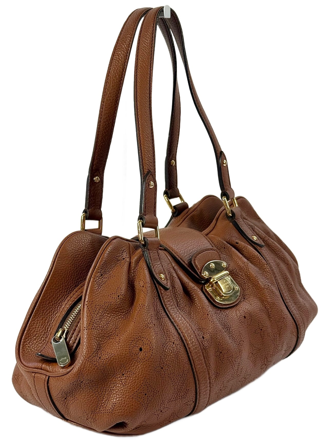 Louis Vuitton 2009 Caramel Brown Mahina Monogram Leather Lunar PM Small Shoulder Bag