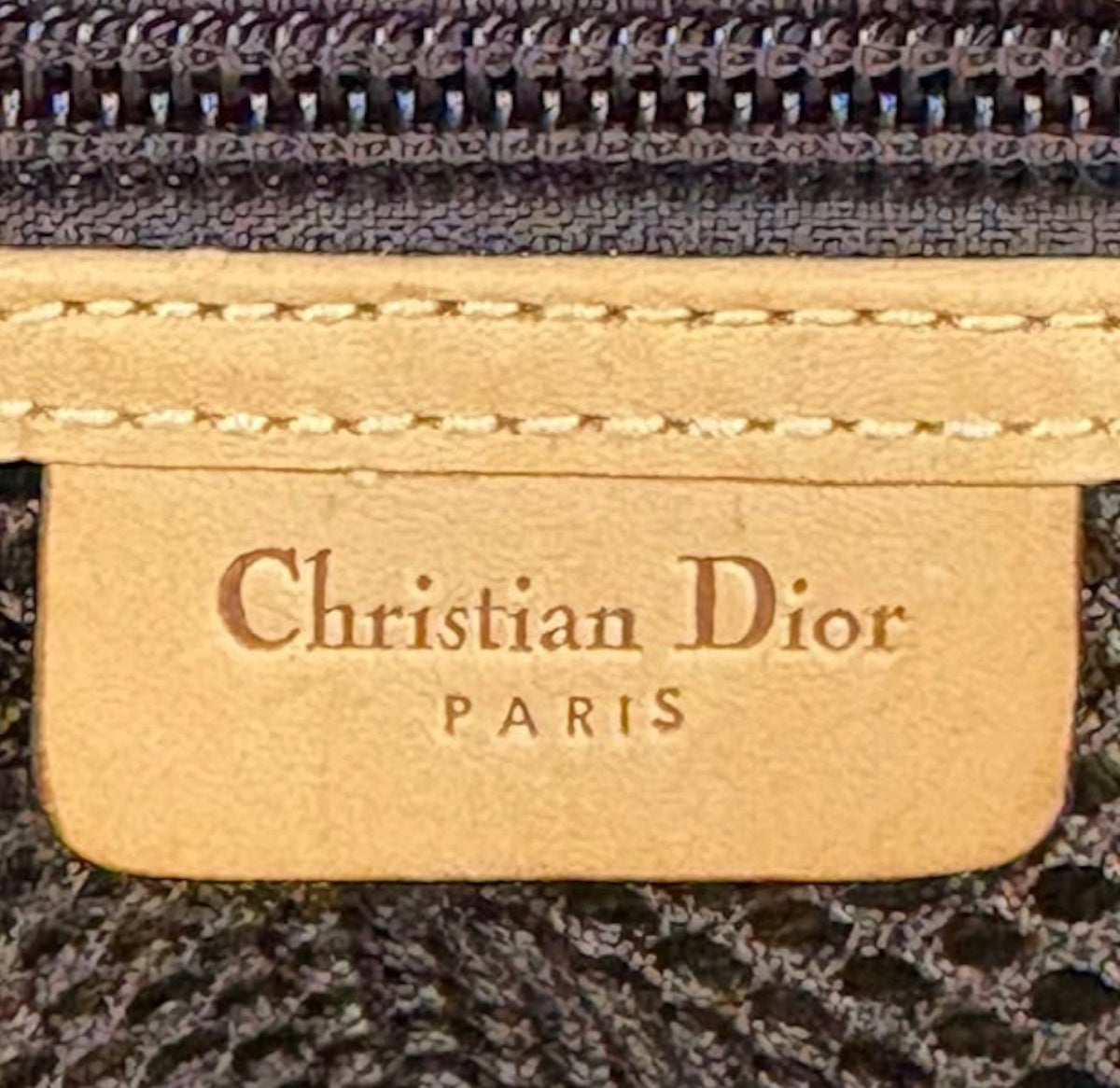 Dior Vintage 2003 Brown Trotter Monogram Canvas Top Handle Cosmetic Toiletry Bag