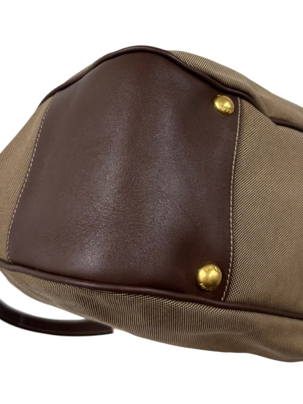 Prada Vintage Dark Brown Jaquard Logo Medium Hobo Shoulder Bag