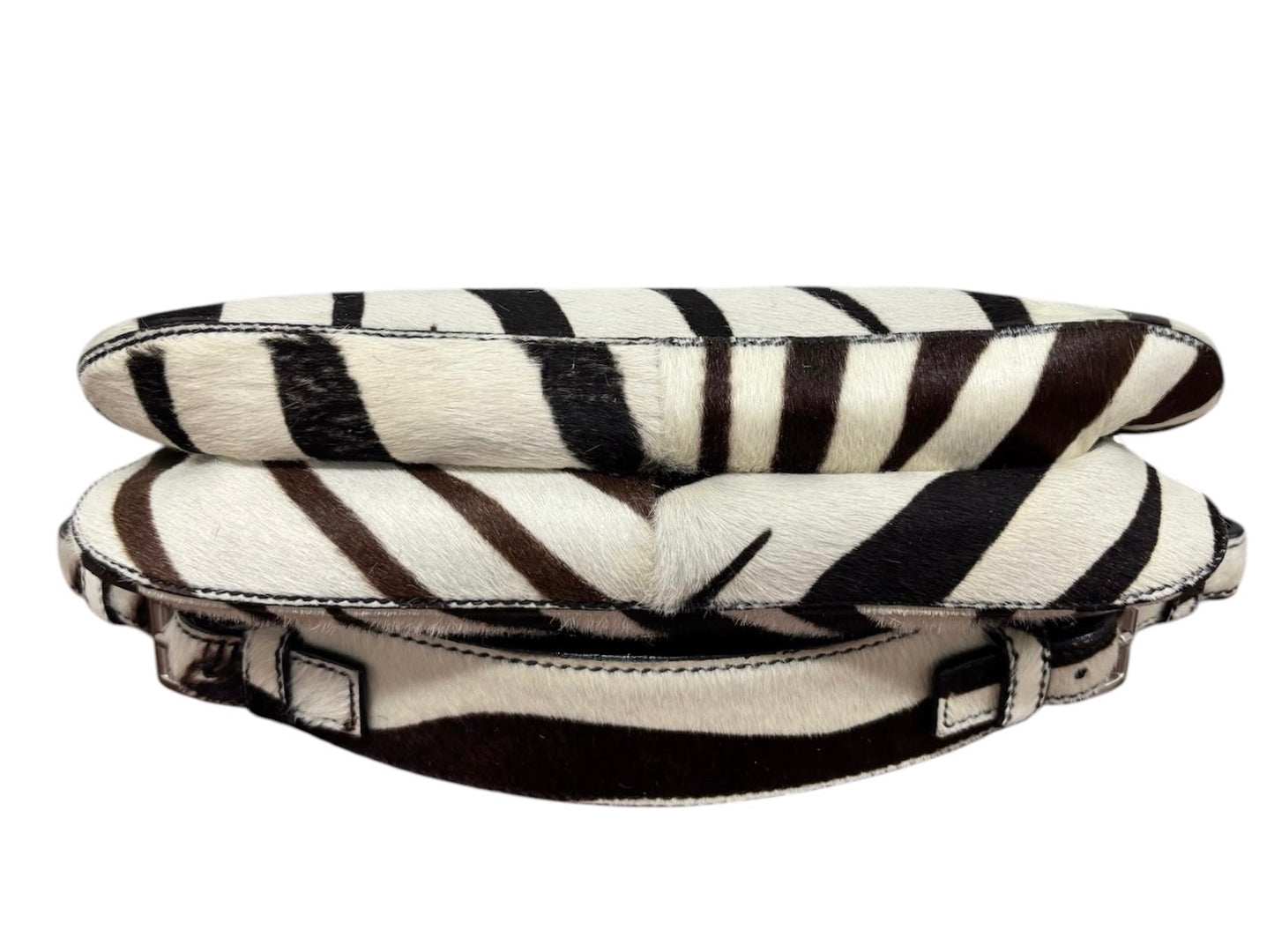 Prada Vintage Zebra Print Pony Hair Cavallino Small Shoulder Bag