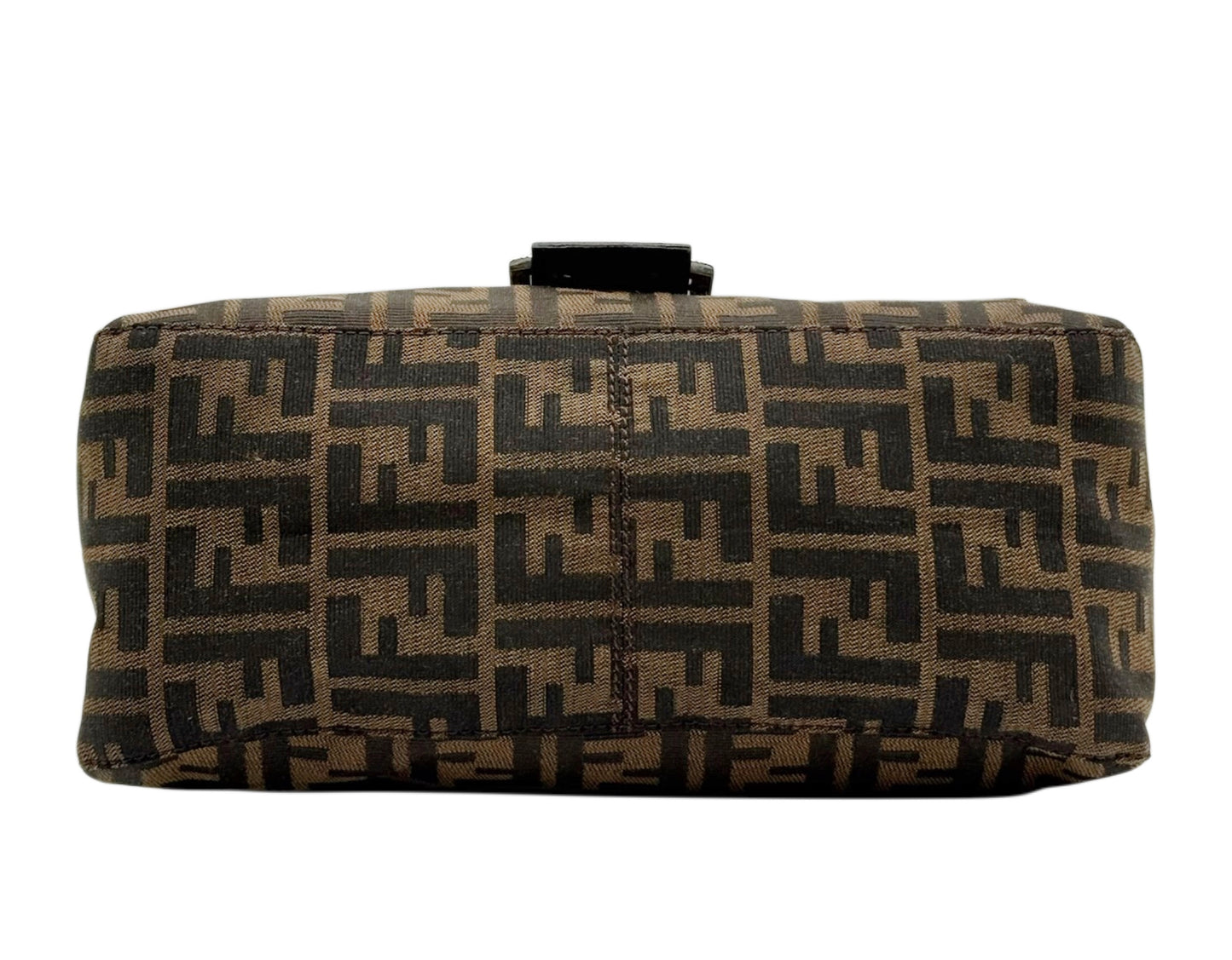 Fendi Vintage Brown Zucca Monogram Classic Mamma Baguette Shoulder Bag