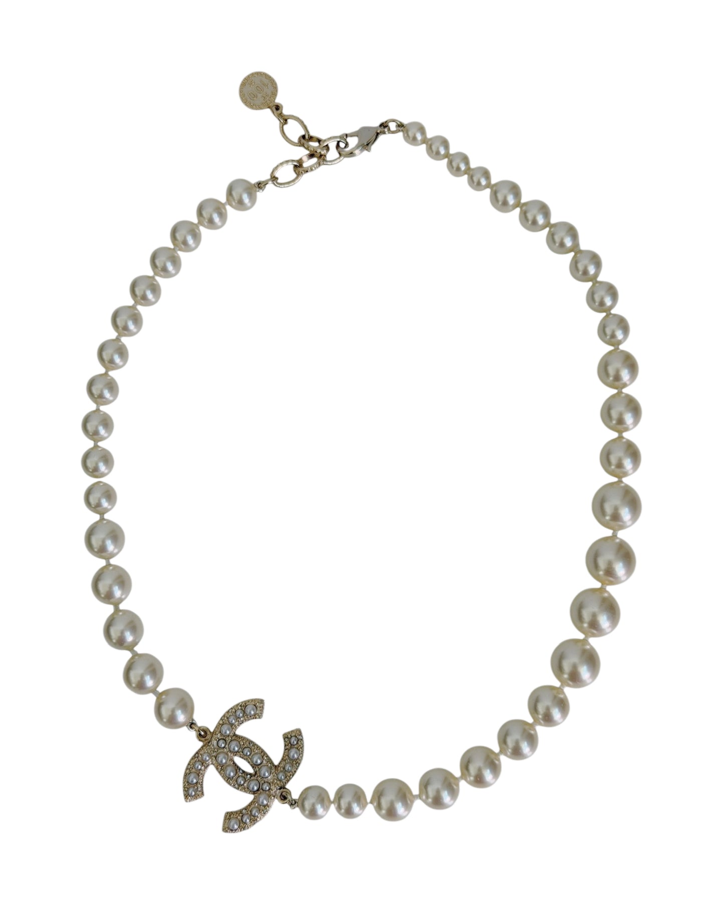 Chanel 2021 Faux Pearl CC Necklace
