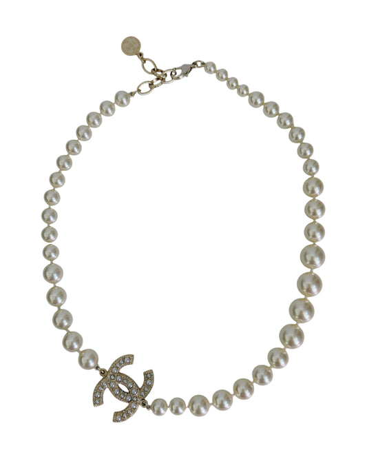 Chanel 2021 Faux Pearl CC Necklace