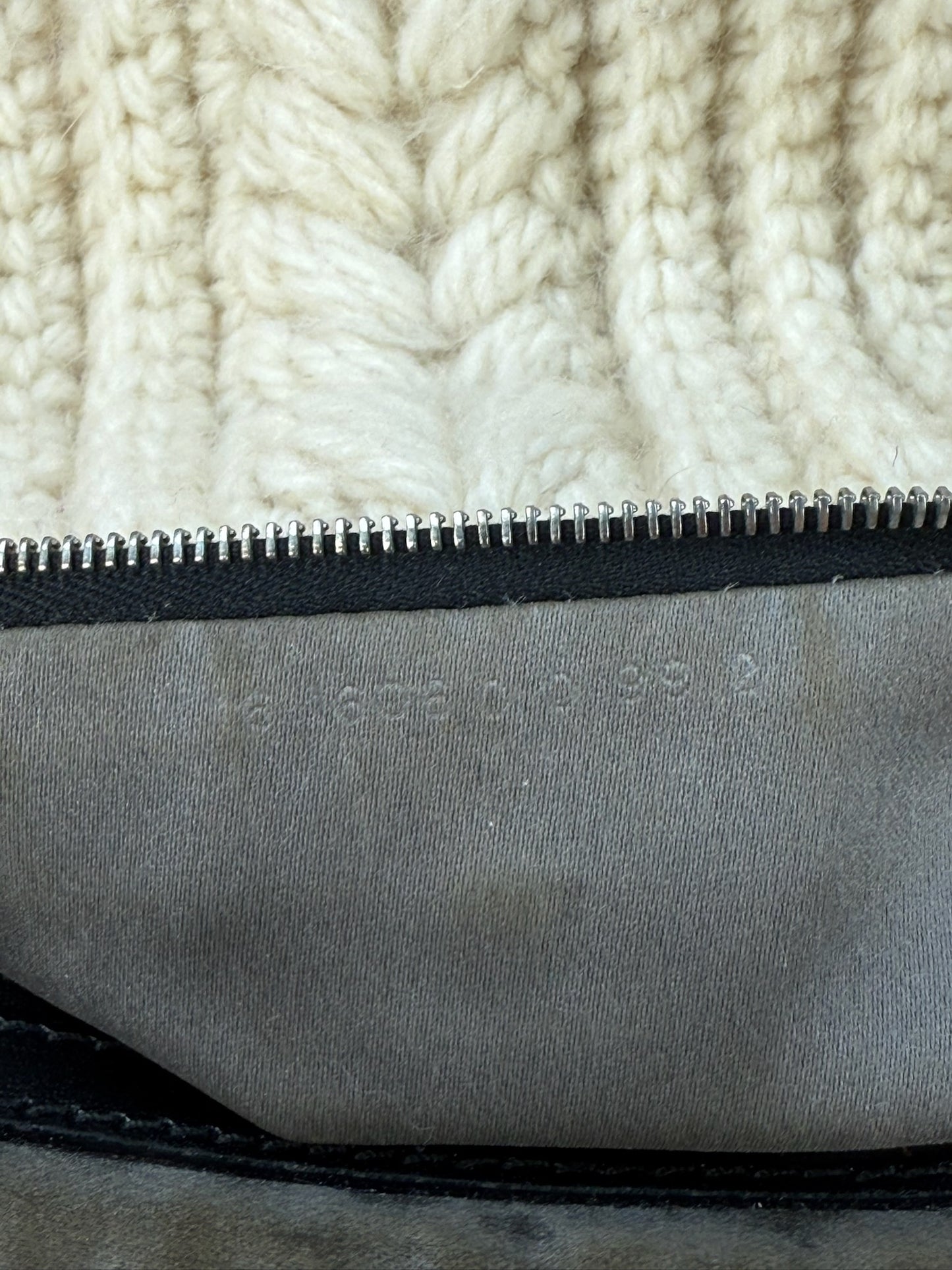 Fendi Vintage Ivory Crochet Knit Mamma Shoulder Baguette Bag