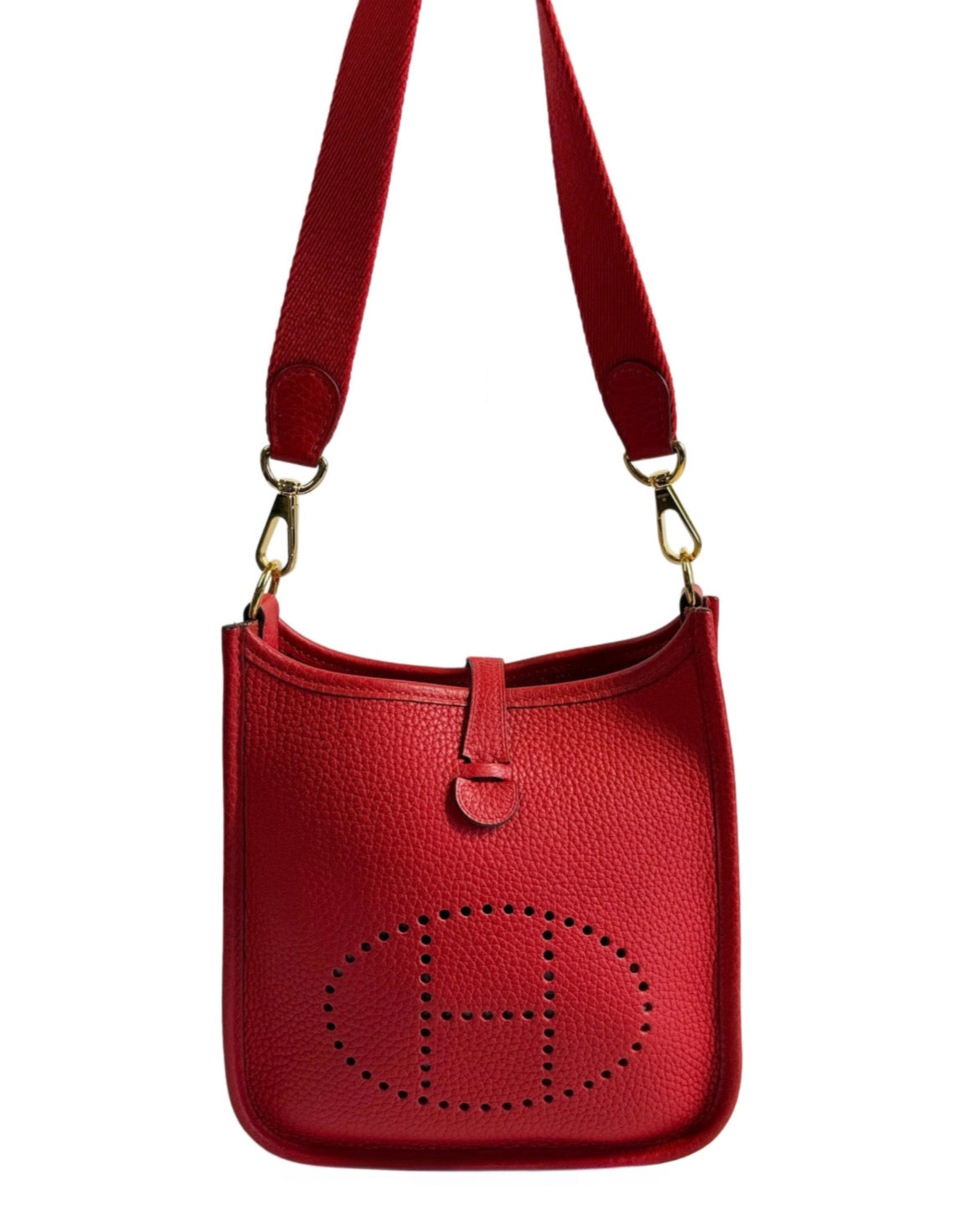 Hermes 2020 Rouge de Coeu Red Calfskin Mini Evelyn TPM