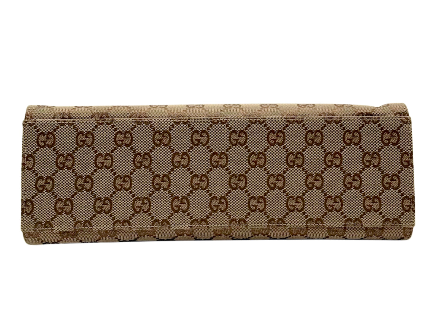 Gucci Vintage Brown GG Monogram Square Bamboo Top Handle Bag