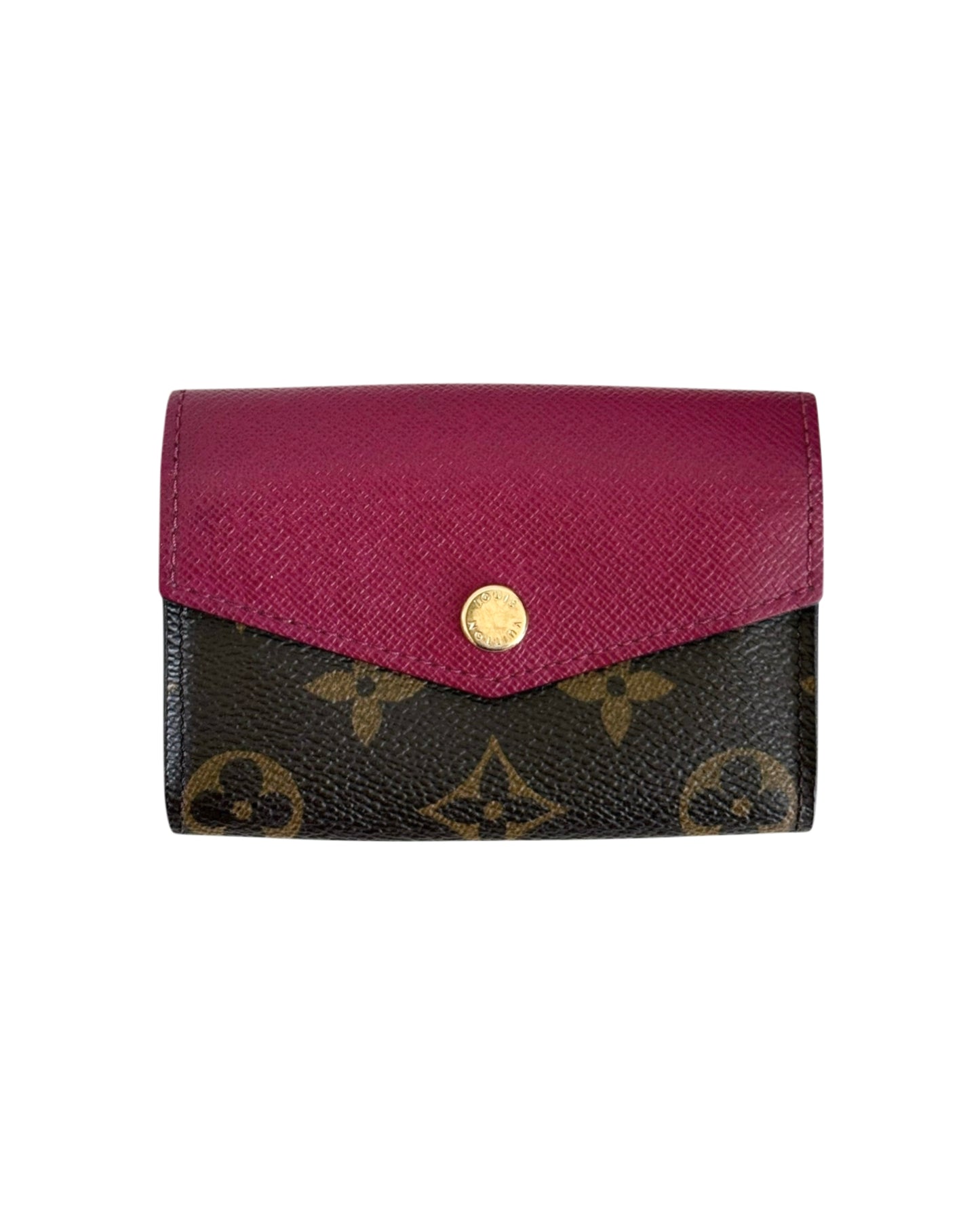 Louis Vuitton 2016 Monogram Fuchsia Trim Mini Sarah Card Holder Wallet
