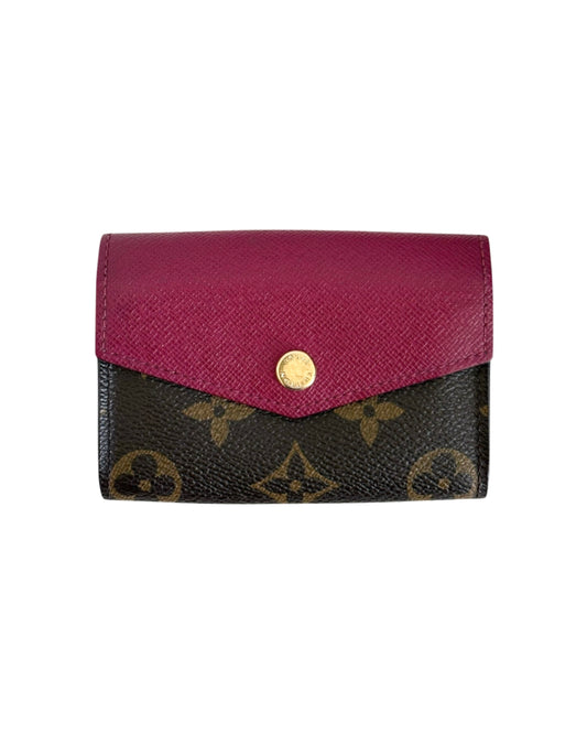 Louis Vuitton 2016 Monogram Fuchsia Trim Mini Sarah Card Holder Wallet